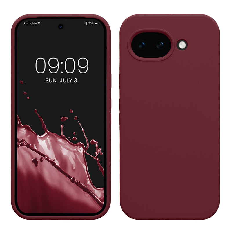 kwmobile Hülle kompatibel mit Google Pixel 10a Hülle - Silikon Handy Case - Handyhülle weiche Oberfläche - kabelloses Laden - Bordeaux Violett Bordeaux Violett  