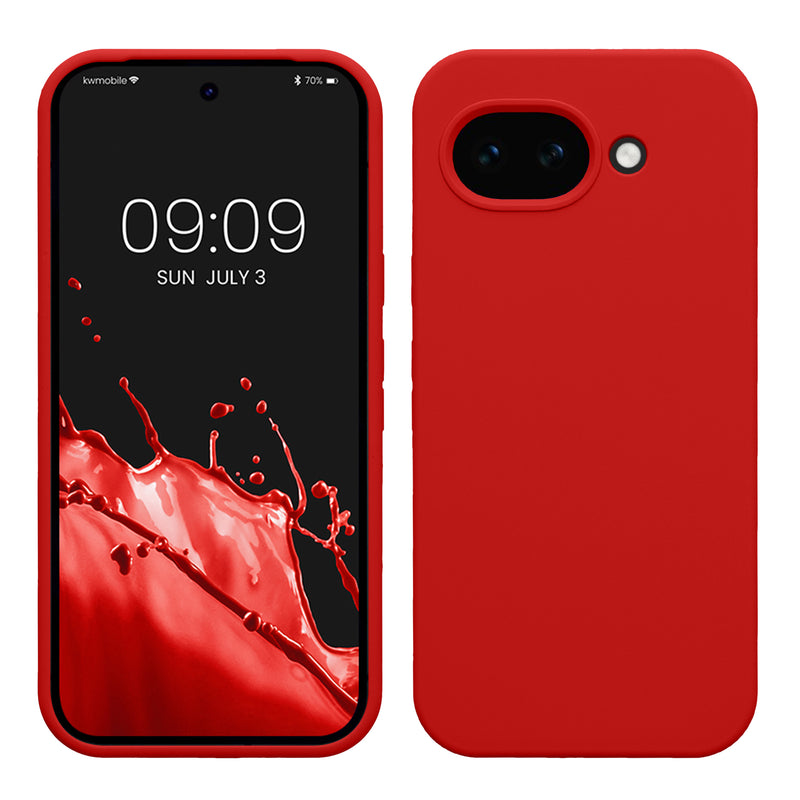 kwmobile Hülle kompatibel mit Google Pixel 10a Hülle - Silikon Handy Case - Handyhülle weiche Oberfläche - kabelloses Laden - Klassisch Rot Klassisch Rot  