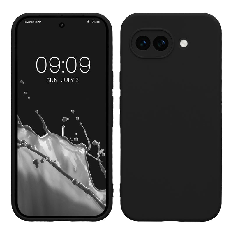 kwmobile Handyhülle kompatibel mit Google Pixel 10a Hülle - Handy Case aus weichem Silikon in Schwarz matt Schwarz matt  