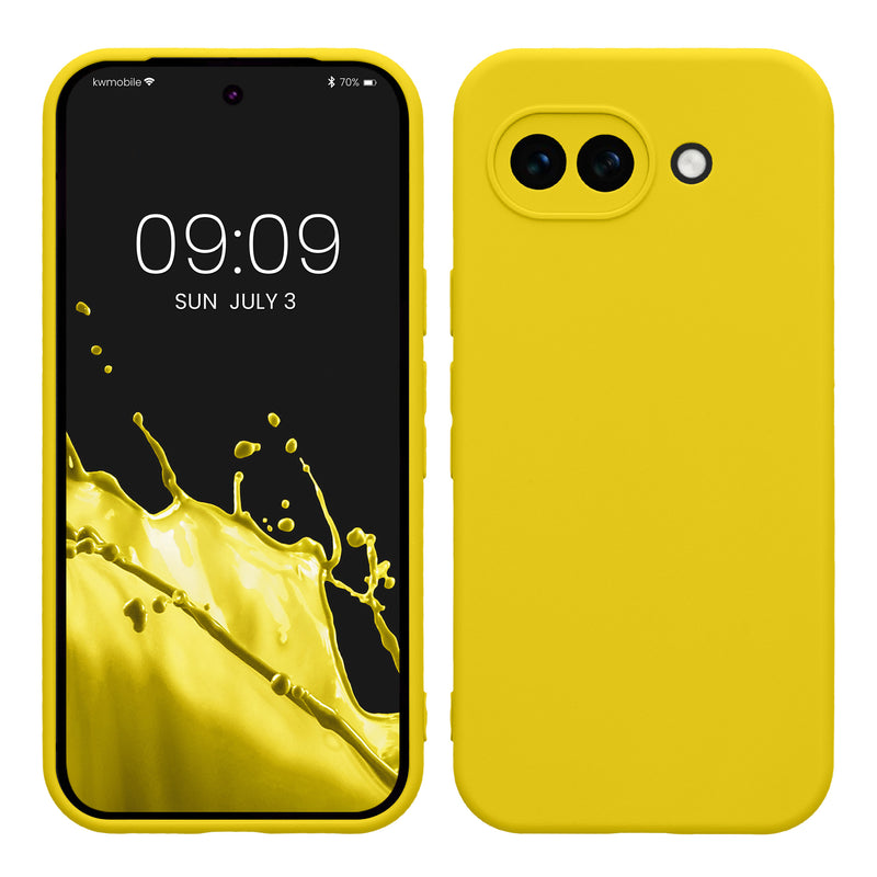 kwmobile Handyhülle kompatibel mit Google Pixel 10a Hülle - Handy Case aus weichem Silikon in Strahlend Gelb Strahlend Gelb  