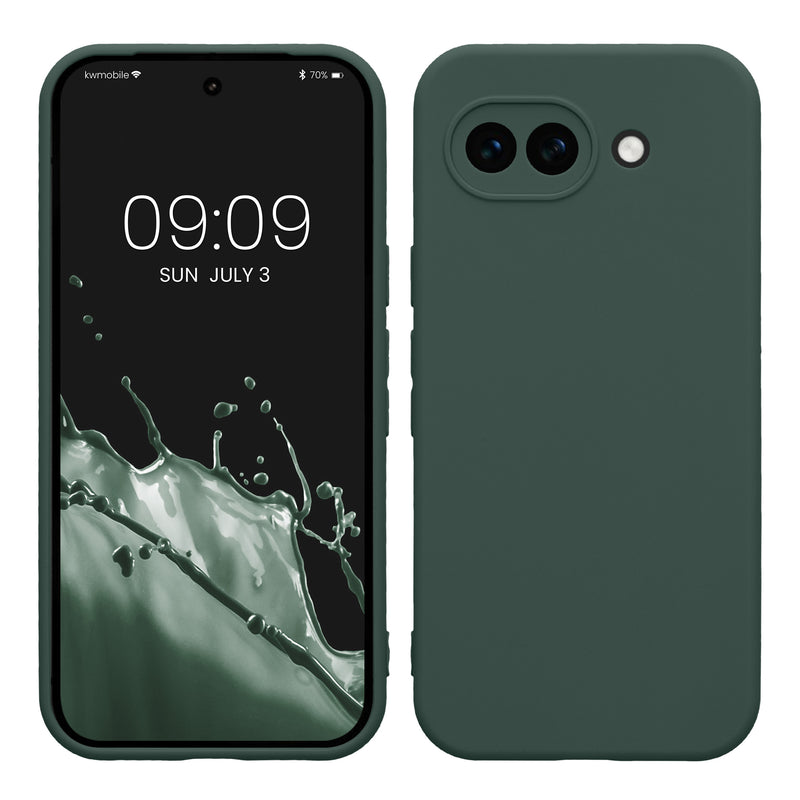 kwmobile Handyhülle kompatibel mit Google Pixel 10a Hülle - Handy Case aus weichem Silikon in Moosgrün Moosgrün  