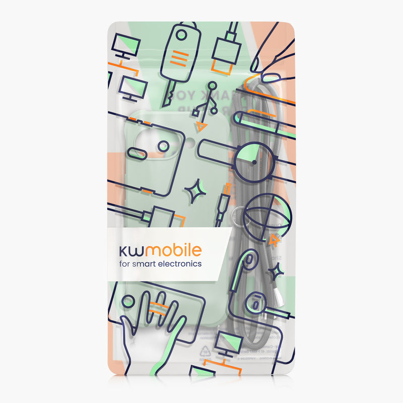 kwmobile Necklace Case compatible with Google Pixel 10a Cover - Case with Lanyard - Silicone Protective Cover