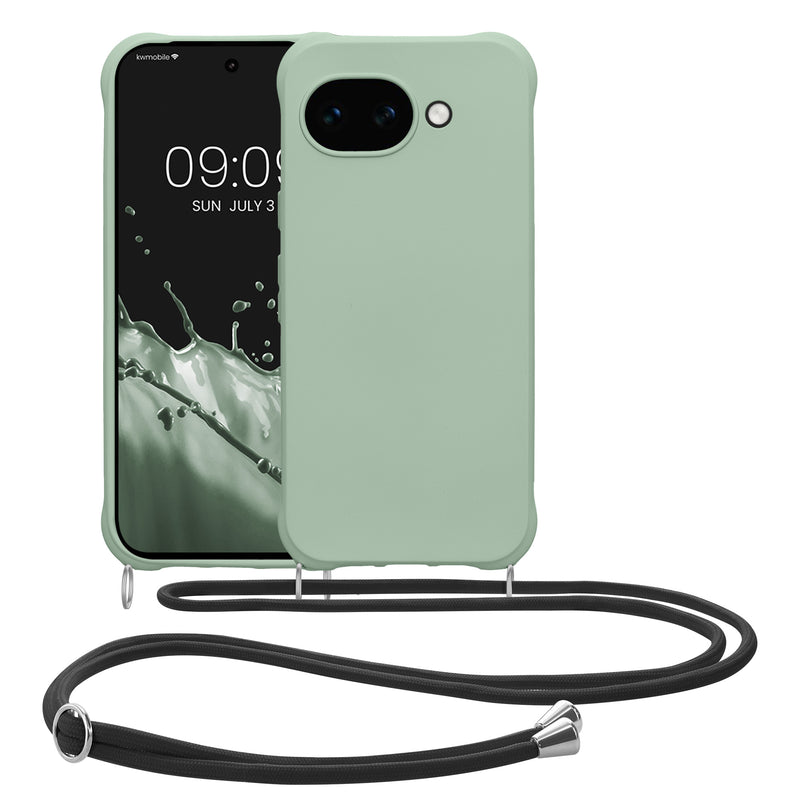 kwmobile Necklace Case compatible with Google Pixel 10a Cover - Case with Lanyard - Silicone Protective Cover