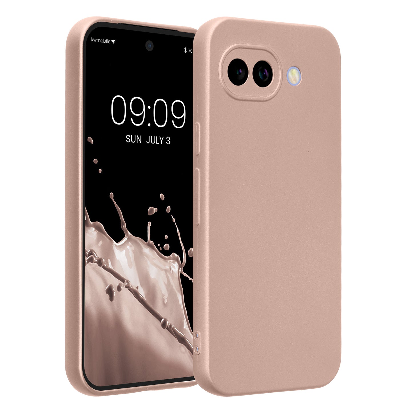 kwmobile Handyhülle kompatibel mit Google Pixel 10a Hülle - weiche Silikon Case metallisch schimmernd in Metallic Rosegold Metallic Rosegold  