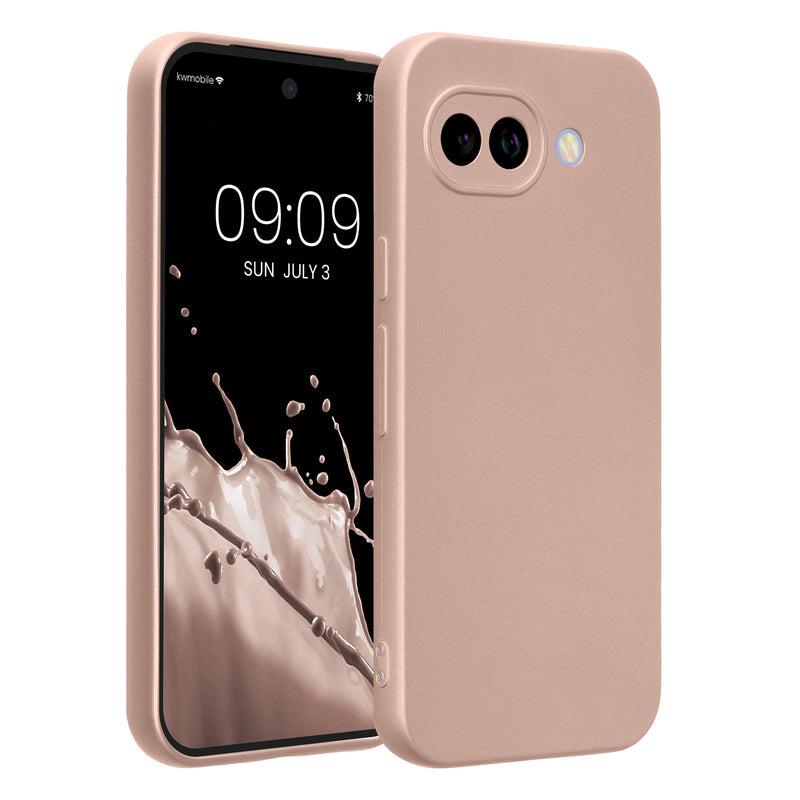 kwmobile Handyhülle kompatibel mit Google Pixel 10a Hülle - weiche Silikon Case metallisch schimmernd in Metallic Rosegold Metallic Rosegold  