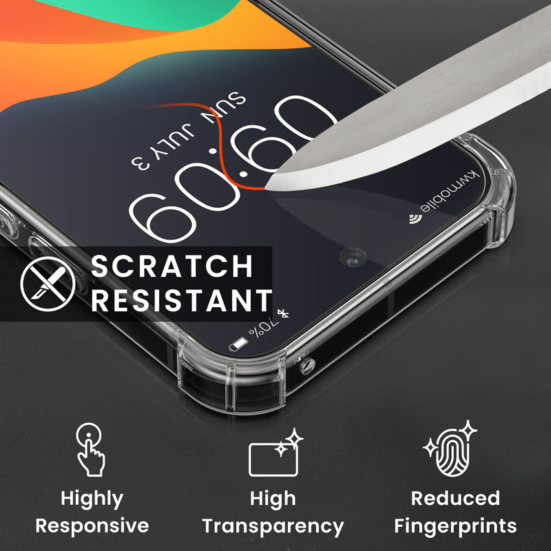 kwmobile Case Compatible with Google Pixel 10a - Phone Cover with 2x Glass Screen Protector