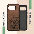 kwmobile Case Compatible with Google Pixel 10a - Case - Phone Cover - TPU Phone Case Compass Vintage