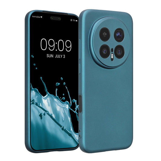 kwmobile Handyhülle kompatibel mit HONOR Magic8 Pro Hülle - weiche Silikon Case metallisch schimmernd in Metallic Karibikblau Metallic Karibikblau  