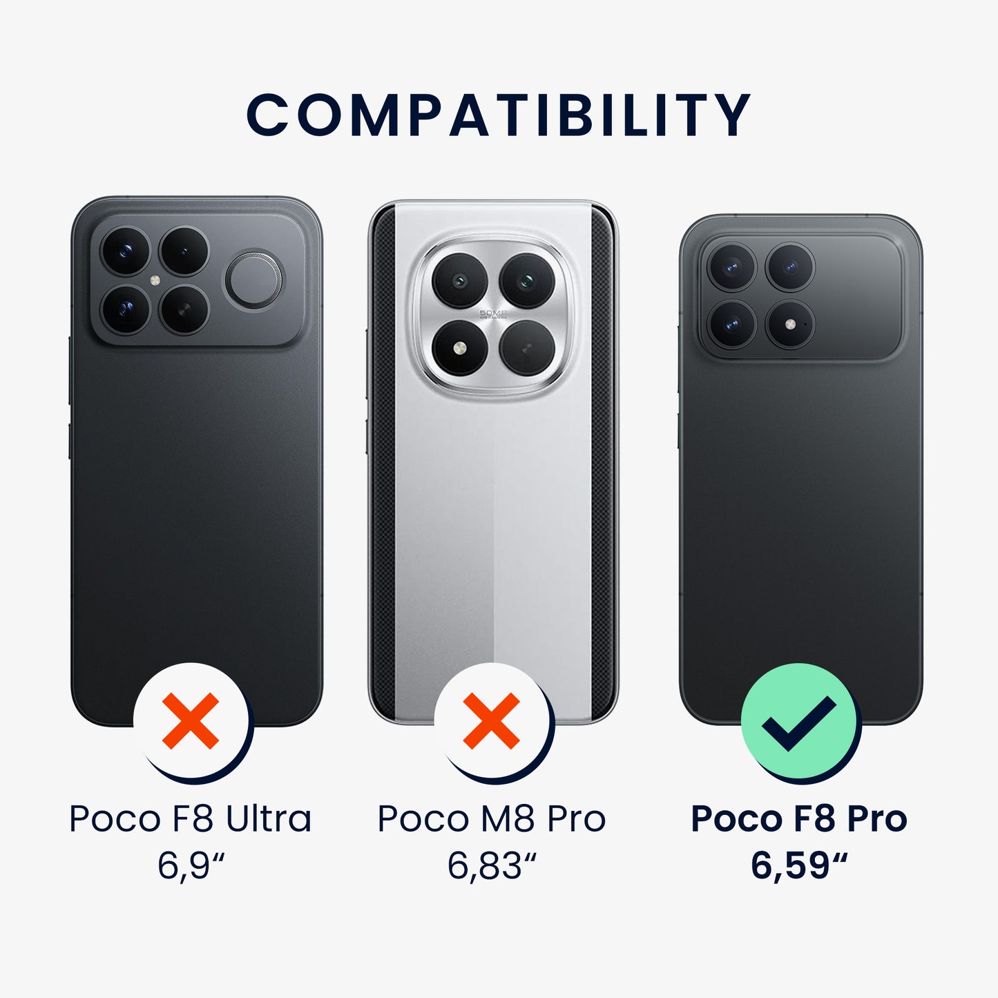 kwmobile Phone Case for Xiaomi Poco F8 Pro - Soft Silicone Phone Case - Protective Cover
