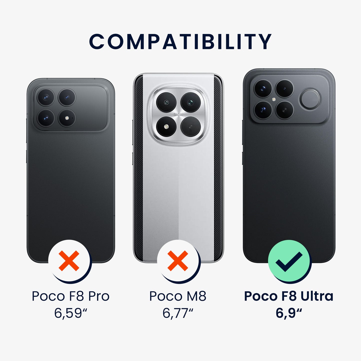 kwmobile Phone Case for Xiaomi Poco F8 Ultra Case - Soft Silicone Phone Case - Protective Cover