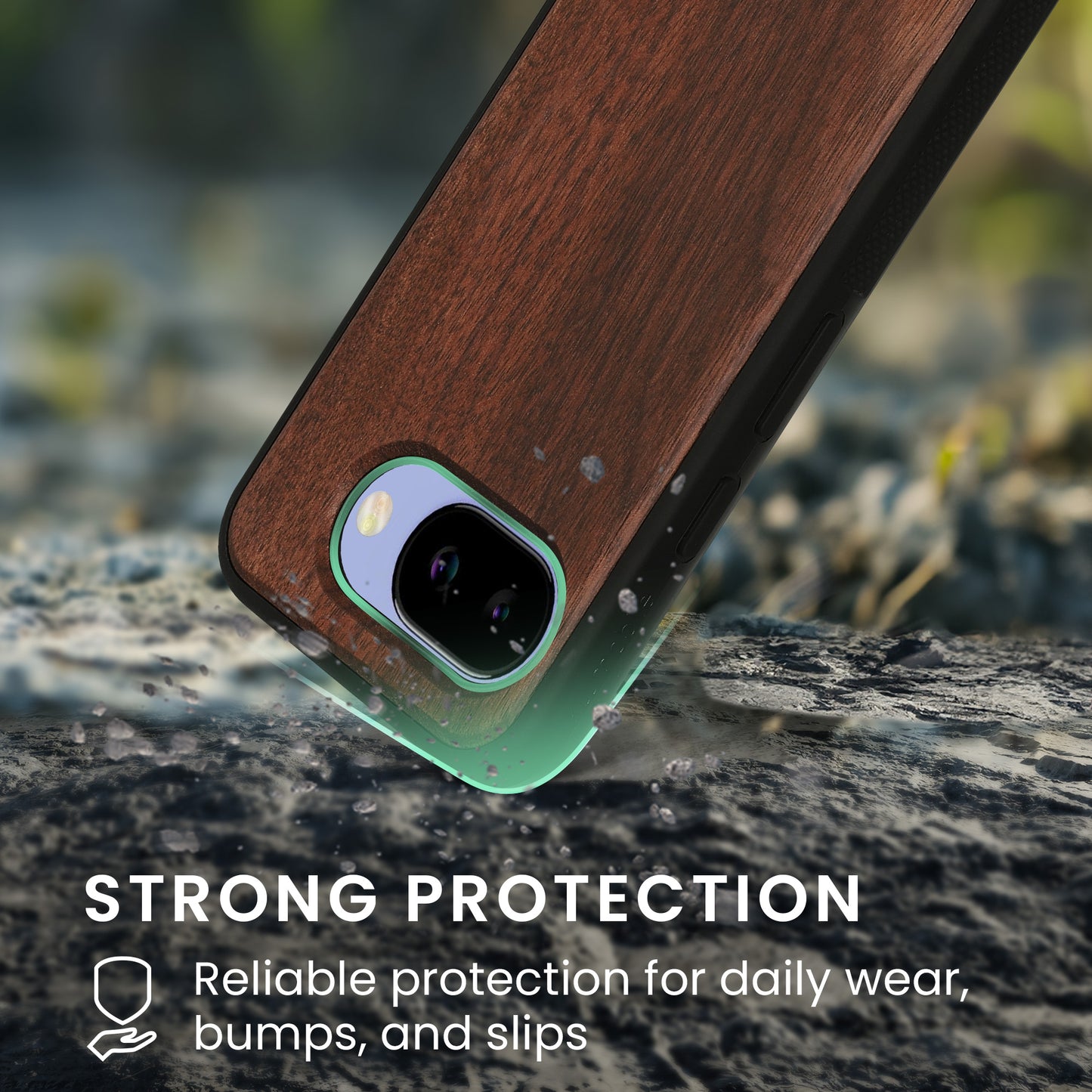 kwmobile Real Wood Protective Case Compatible with Google Pixel 10a Case Cover Made of TPU Compatible with MagSafe Case
