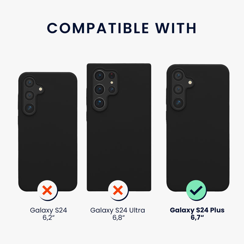 kwmobile Case Compatible with Samsung Galaxy S24 Plus Cover - Soft-Touch Phone Case for Samsung S24 Plus - Wireless Charging for Galaxy S24 Plus Case