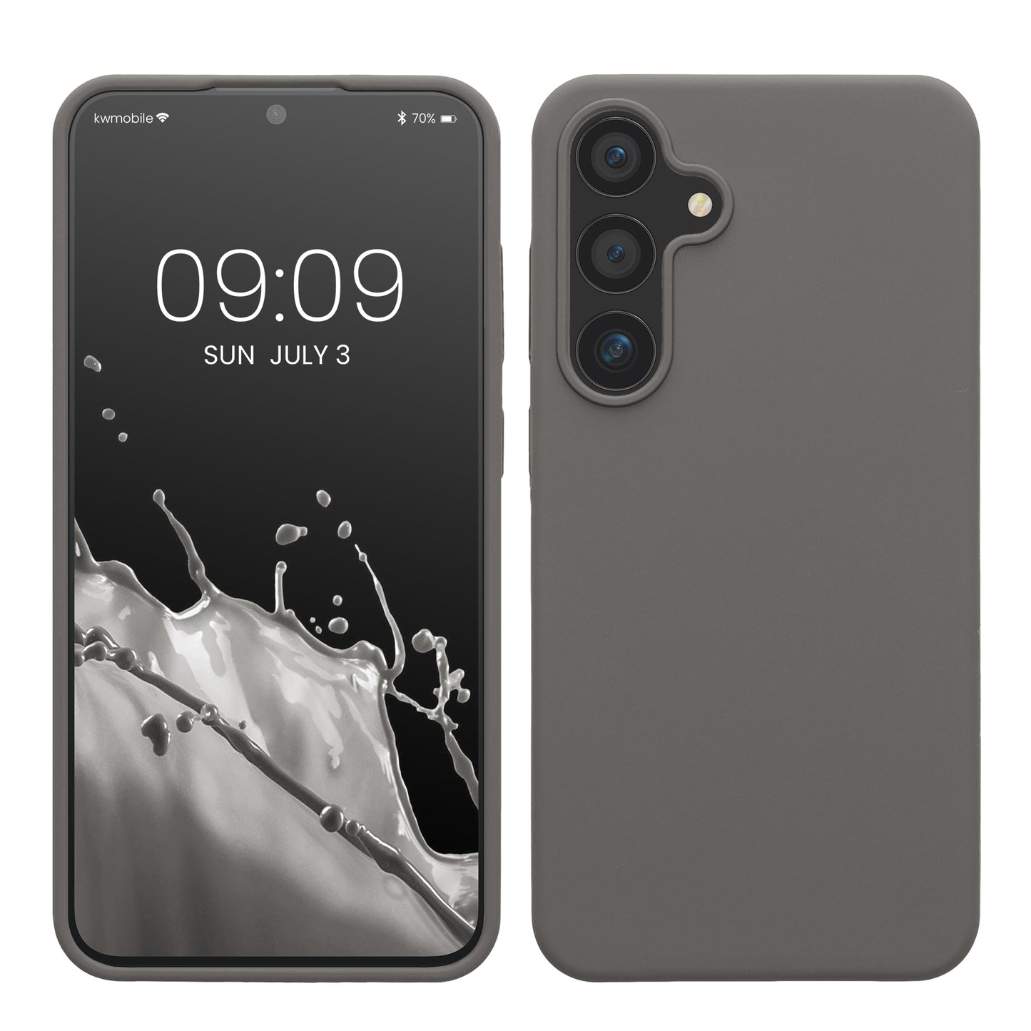 kwmobile Hülle kompatibel mit Samsung Galaxy S24 Plus Hülle - Silikon Handy Case - Handyhülle für Samsung S24 Plus weiche Oberfläche - kabelloses Laden für Galaxy S24 Plus Case - Stone Dust Stone Dust  