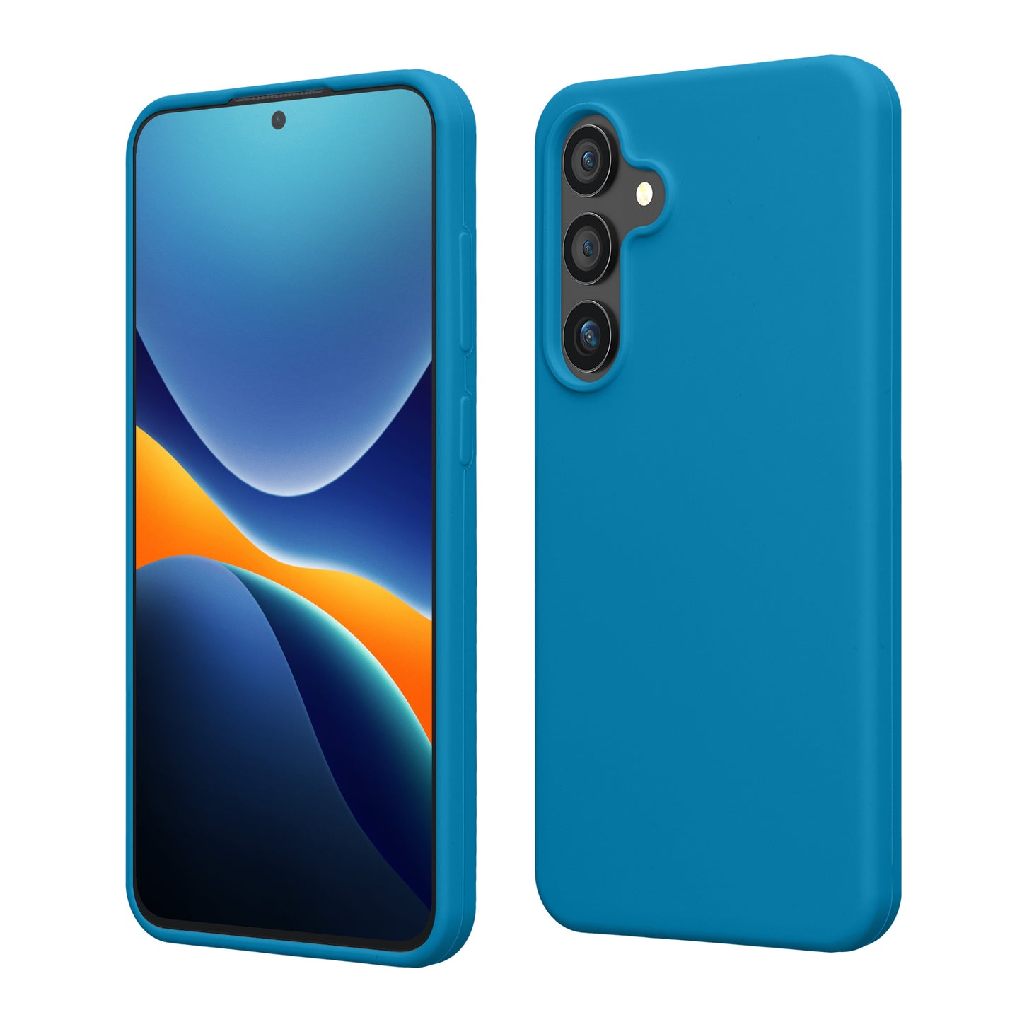 kwmobile Hülle kompatibel mit Samsung Galaxy S24 Plus Hülle - Silikon Handy Case - Handyhülle für Samsung S24 Plus weiche Oberfläche - kabelloses Laden für Galaxy S24 Plus Case - Karibikblau Karibikblau  