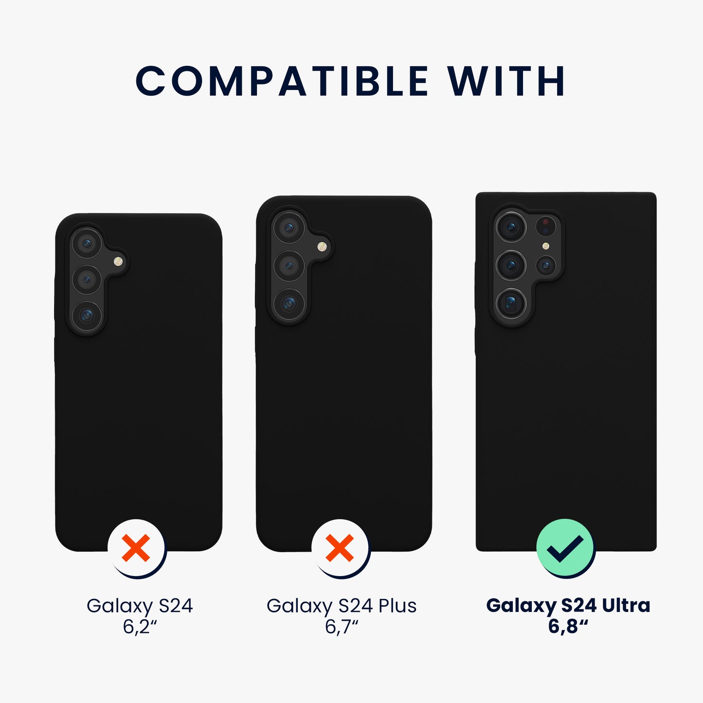 kwmobile Case Compatible with Samsung Galaxy S24 Ultra Case - Silicone Phone Case - Mobile Phone Cover for Samsung S24 Ultra Soft Surface - Wireless Charging for Galaxy S24 Ultra Case