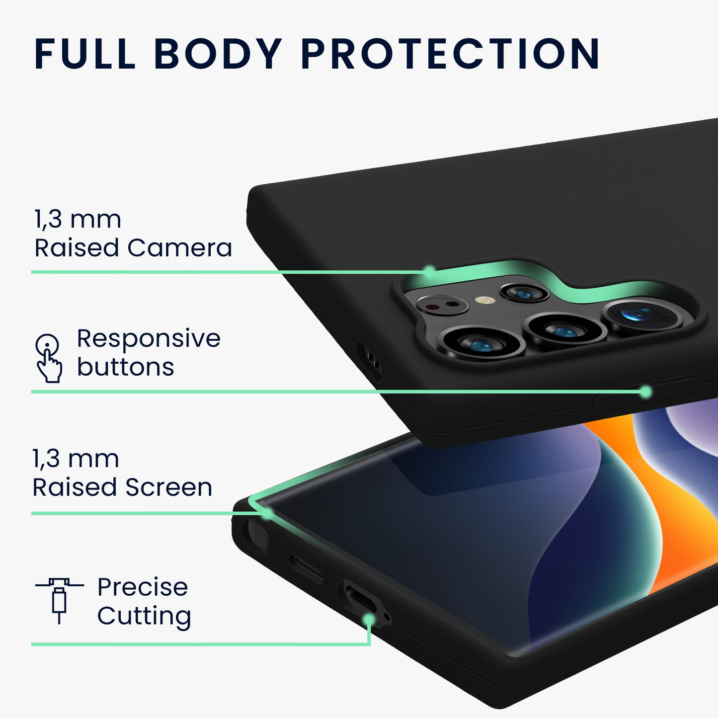 kwmobile Case Compatible with Samsung Galaxy S24 Ultra Case - Silicone Phone Case - Mobile Phone Cover for Samsung S24 Ultra Soft Surface - Wireless Charging for Galaxy S24 Ultra Case