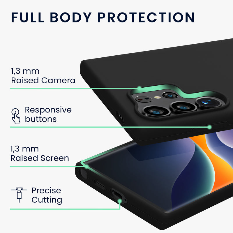 kwmobile Case Compatible with Samsung Galaxy S24 Ultra Case - Silicone Phone Case - Mobile Phone Cover for Samsung S24 Ultra Soft Surface - Wireless Charging for Galaxy S24 Ultra Case