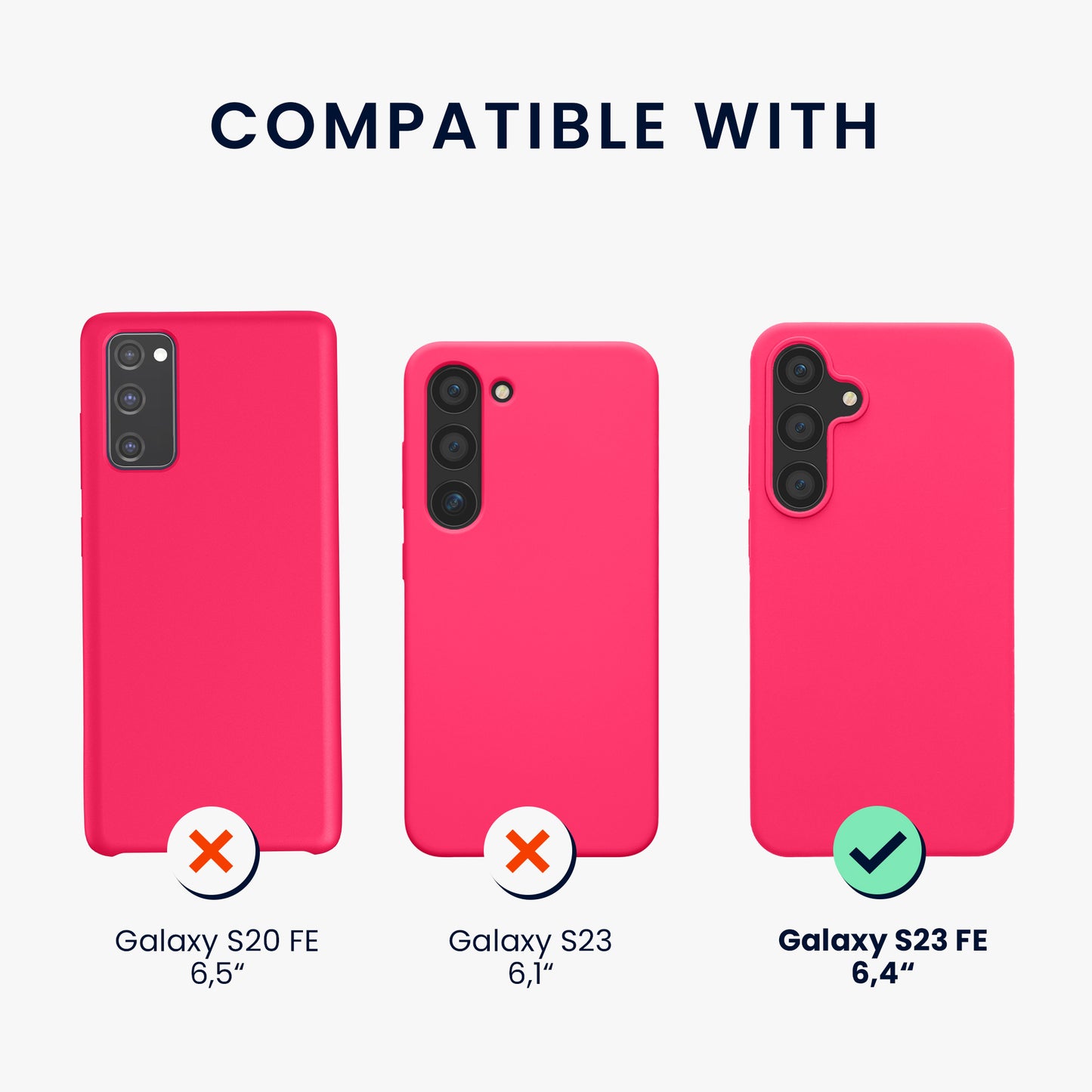 kwmobile Case for Samsung Galaxy S23 FE - Silicone Cover - Wireless Charging - Protective Case