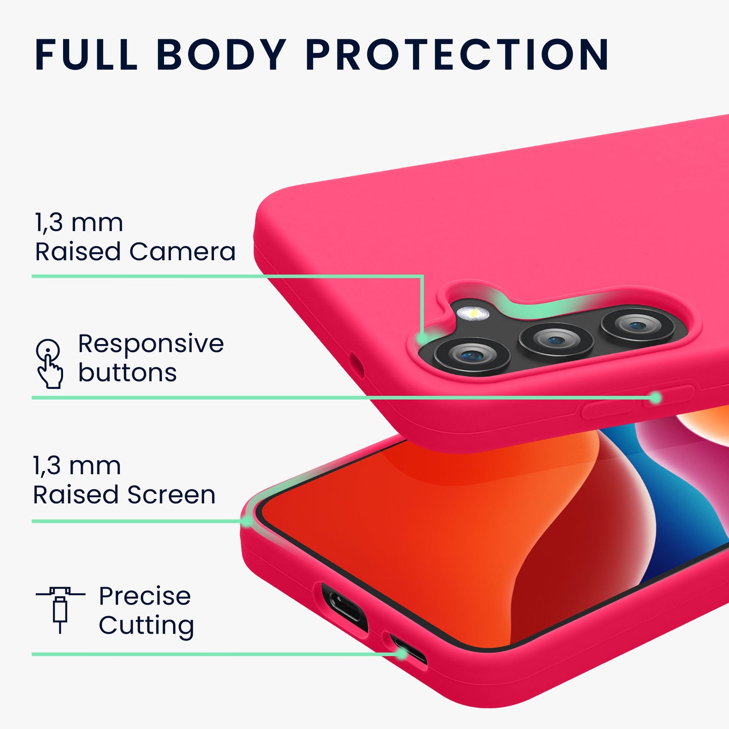 kwmobile Case for Samsung Galaxy S23 FE - Silicone Cover - Wireless Charging - Protective Case