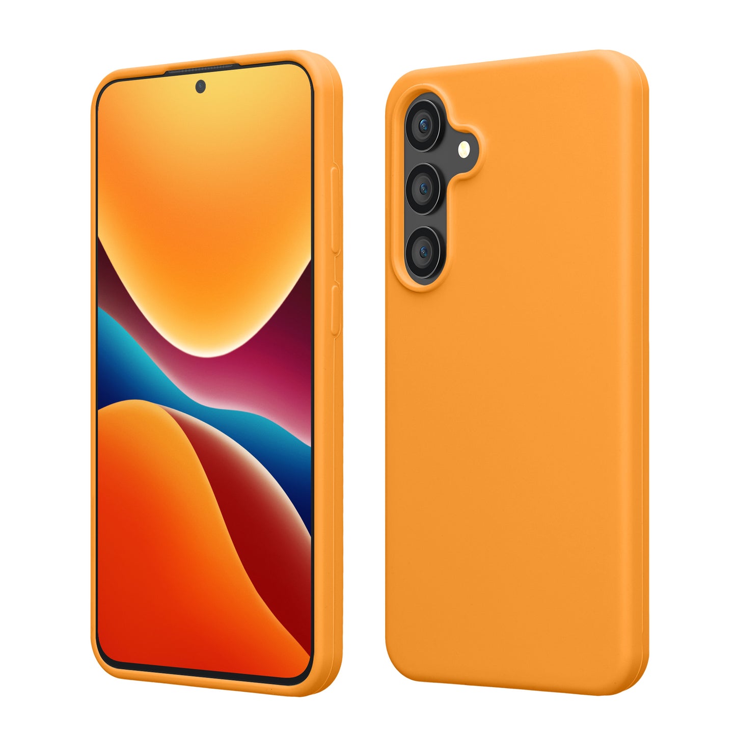 kwmobile Hülle kompatibel mit Samsung Galaxy S23 FE Hülle - Silikon Handy Case - Handyhülle weiche Oberfläche - kabelloses Laden - Fruity Orange Fruity Orange  
