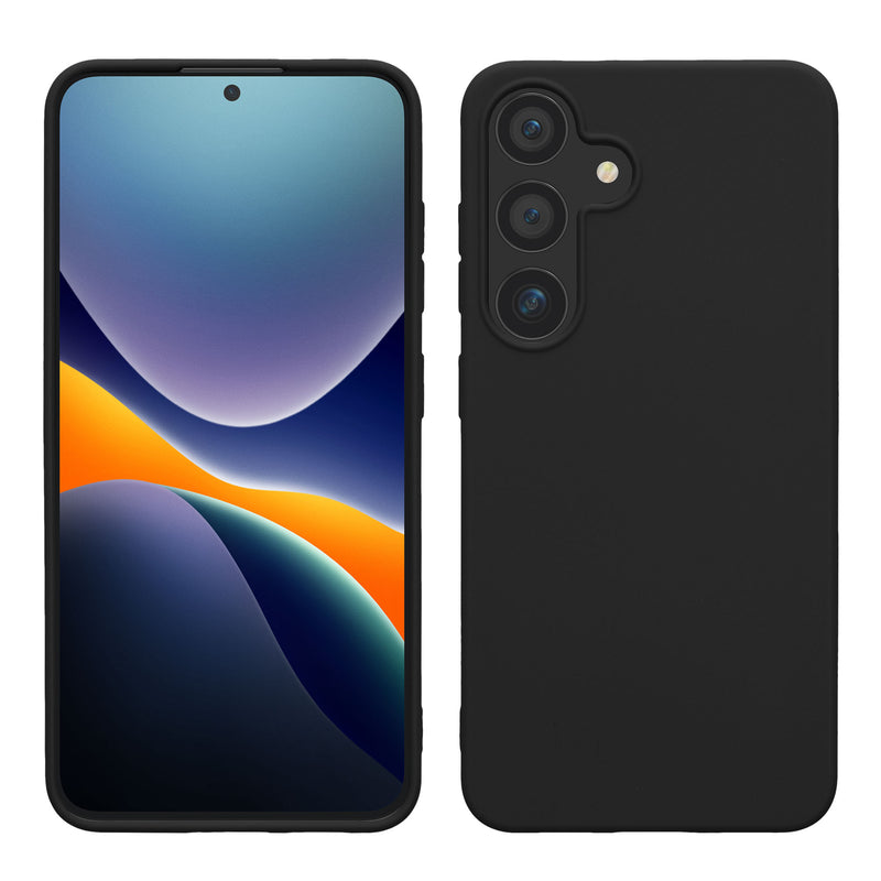 kwmobile Hülle kompatibel mit Samsung Galaxy S24 Hülle - TPU Silikon Handyhülle weich schlank - Case stoßabsorbierend flexibel - kabelloses Laden - Schwarz Schwarz  