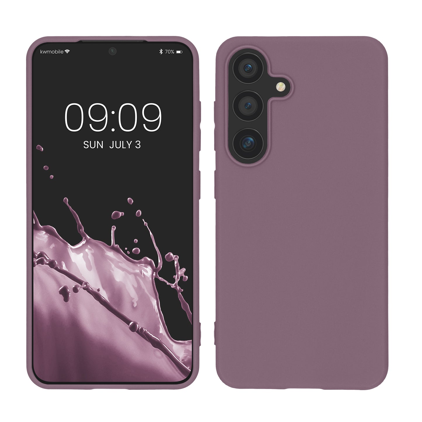kwmobile Hülle kompatibel mit Samsung Galaxy S25 Hülle - weiches TPU Silikon Case - Cover geeignet für kabelloses Laden - Helle Iris Helle Iris  