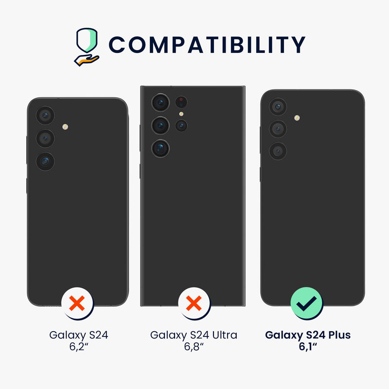 kwmobile Case Compatible with Samsung Galaxy S24 Plus Case - Silicone Phone Cover Soft Slim - Shock Absorbing Flexible Case - Wireless Charging
