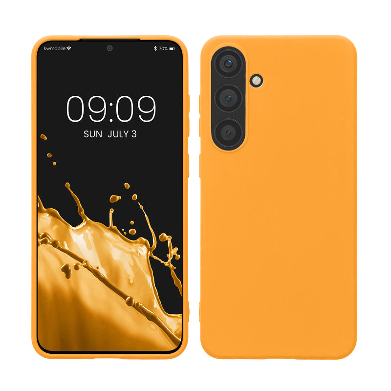 kwmobile Hülle kompatibel mit Samsung Galaxy S24 Plus Hülle - TPU Silikon Handyhülle weich schlank - Case stoßabsorbierend flexibel - kabelloses Laden - Fruity Orange Fruity Orange  
