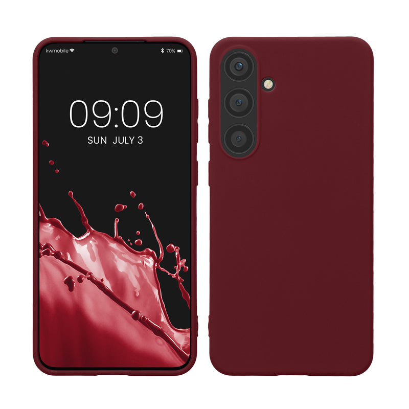 kwmobile Hülle kompatibel mit Samsung Galaxy S24 Plus Hülle - TPU Silikon Handyhülle weich schlank - Case stoßabsorbierend flexibel - kabelloses Laden - Bordeaux Violett Bordeaux Violett  