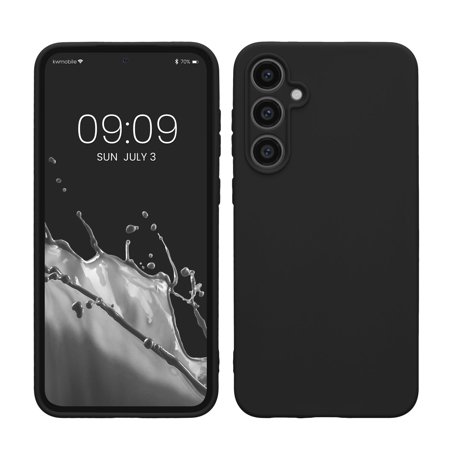 kwmobile Hülle kompatibel mit Samsung Galaxy S23 FE Hülle - weiches TPU Silikon Case - Cover geeignet für kabelloses Laden - Schwarz Schwarz  