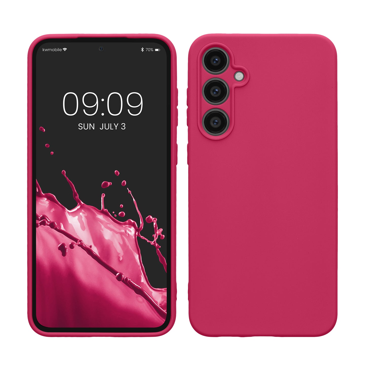 kwmobile Hülle kompatibel mit Samsung Galaxy S23 FE Hülle - weiches TPU Silikon Case - Cover geeignet für kabelloses Laden - Neon Pink Neon Pink  
