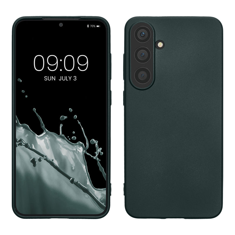 kwmobile Case kompatibel mit Samsung Galaxy S24 Hülle - Schutzhülle aus Silikon metallisch schimmernd - Handyhülle Metallic Petrol Metallic Petrol  