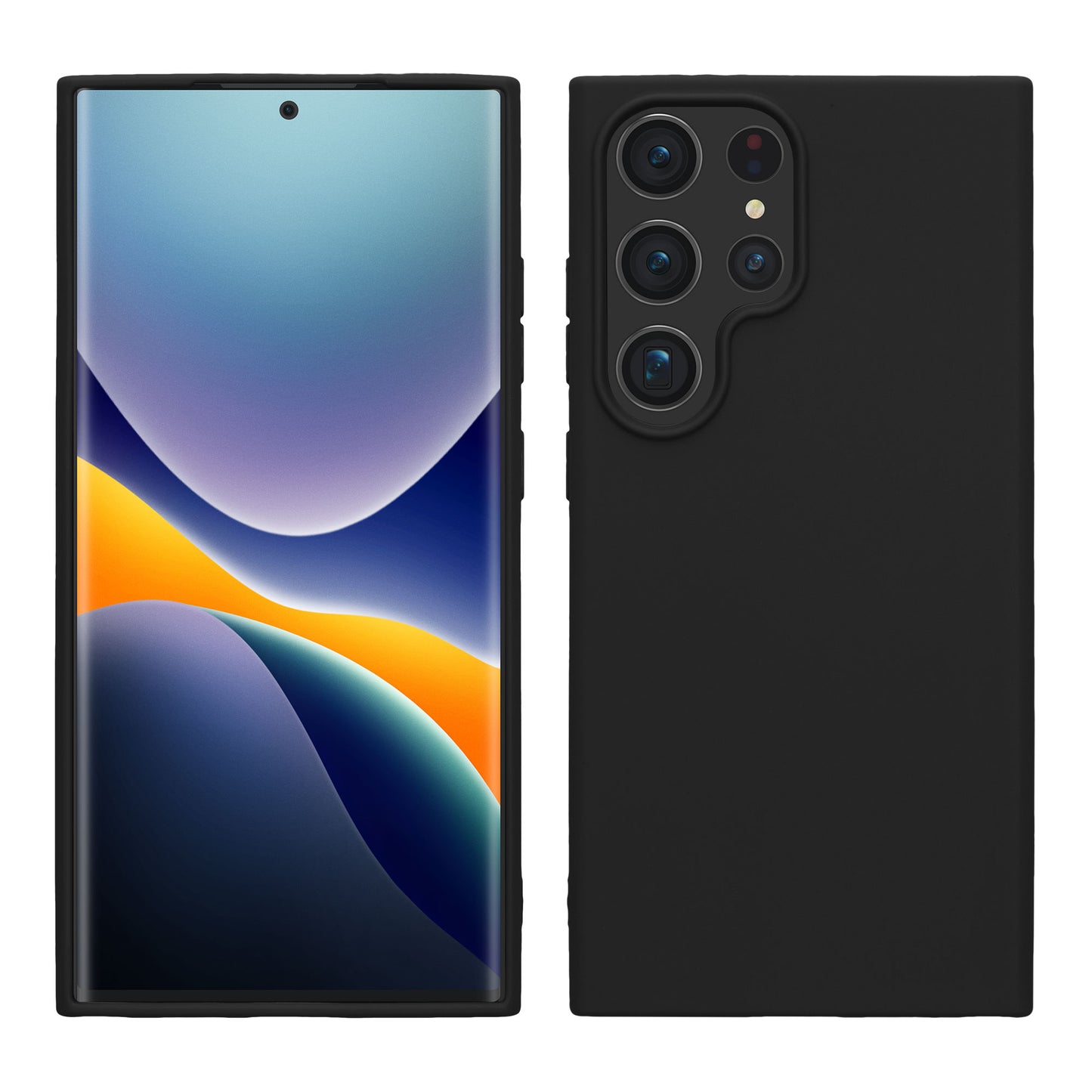 kwmobile Hülle kompatibel mit Samsung Galaxy S24 Ultra Hülle - TPU Silikon Handyhülle weich schlank - Case stoßabsorbierend flexibel - kabelloses Laden - Schwarz Schwarz  