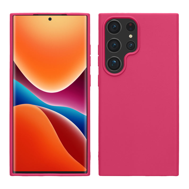 kwmobile Hülle kompatibel mit Samsung Galaxy S24 Ultra Hülle - TPU Silikon Handyhülle weich schlank - Case stoßabsorbierend flexibel - kabelloses Laden - Neon Pink Neon Pink  