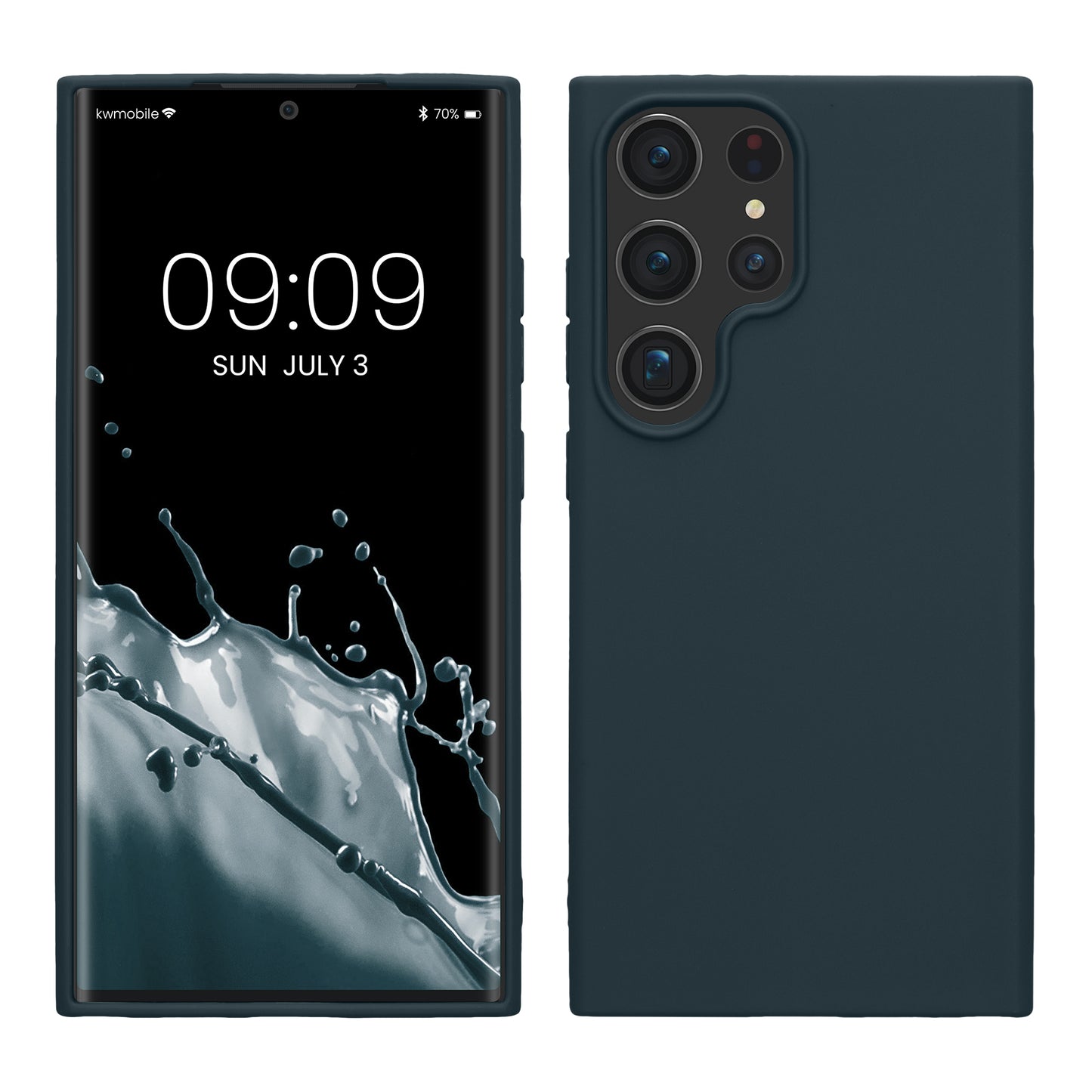 kwmobile Hülle kompatibel mit Samsung Galaxy S24 Ultra Hülle - TPU Silikon Handyhülle weich schlank - Case stoßabsorbierend flexibel - kabelloses Laden - Dunkler Schiefer Dunkler Schiefer  