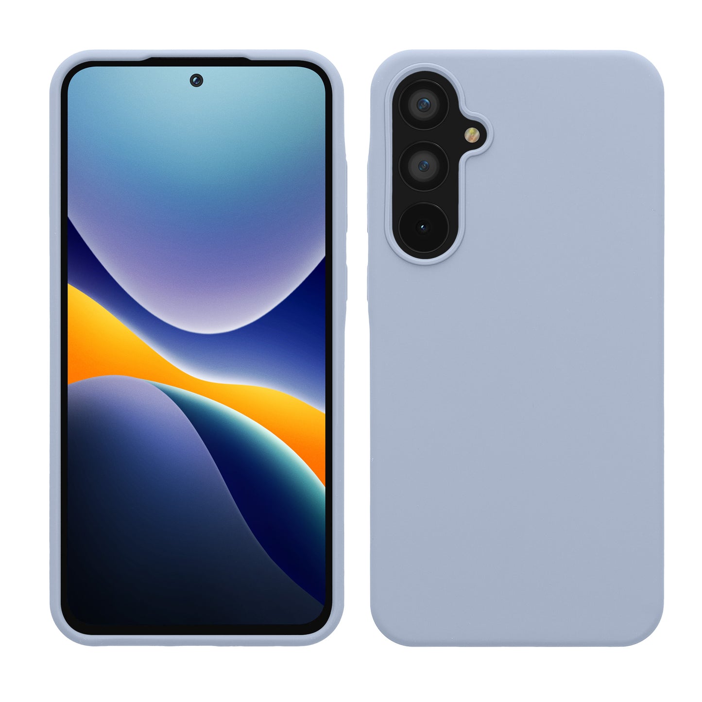 kwmobile Hülle kompatibel mit Samsung Galaxy A55 5G Hülle - Silikon Handy Case - Handyhülle weiche Oberfläche - kabelloses Laden - Hellblau matt Hellblau matt  