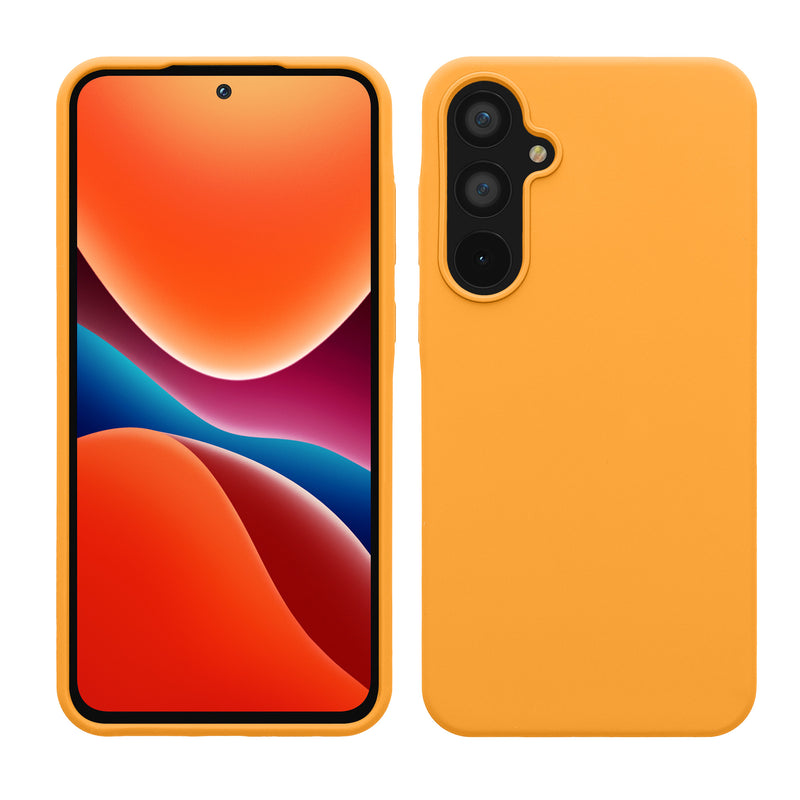 kwmobile Hülle kompatibel mit Samsung Galaxy A55 5G Hülle - Silikon Handy Case - Handyhülle weiche Oberfläche - kabelloses Laden - Fruity Orange Fruity Orange  