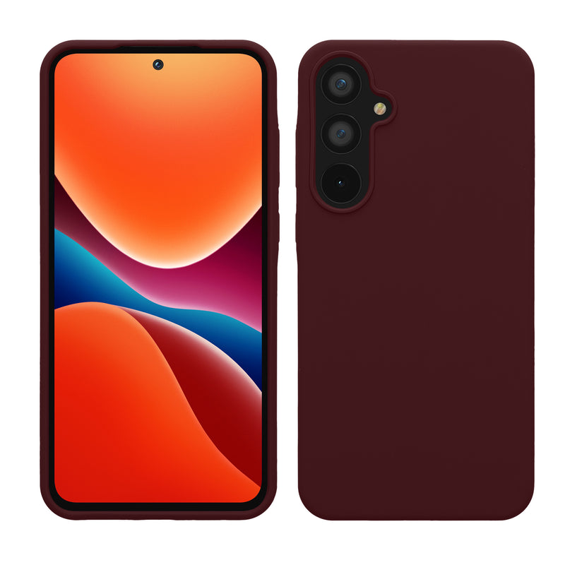 kwmobile Hülle kompatibel mit Samsung Galaxy A55 5G Hülle - Silikon Handy Case - Handyhülle weiche Oberfläche - kabelloses Laden - Bordeaux Violett Bordeaux Violett  