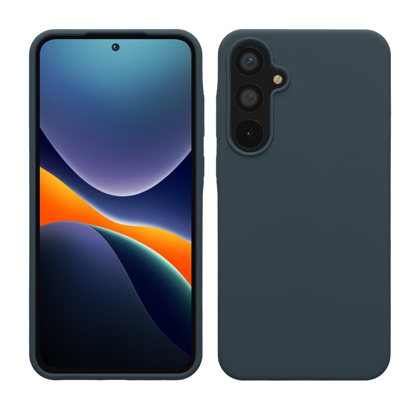 kwmobile Hülle kompatibel mit Samsung Galaxy A55 5G Hülle - Silikon Handy Case - Handyhülle weiche Oberfläche - kabelloses Laden - Dunkler Schiefer Dunkler Schiefer  