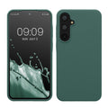 kwmobile Hülle kompatibel mit Samsung Galaxy A55 5G Hülle - Silikon Handy Case - Handyhülle weiche Oberfläche - kabelloses Laden - Tannengrün Tannengrün  