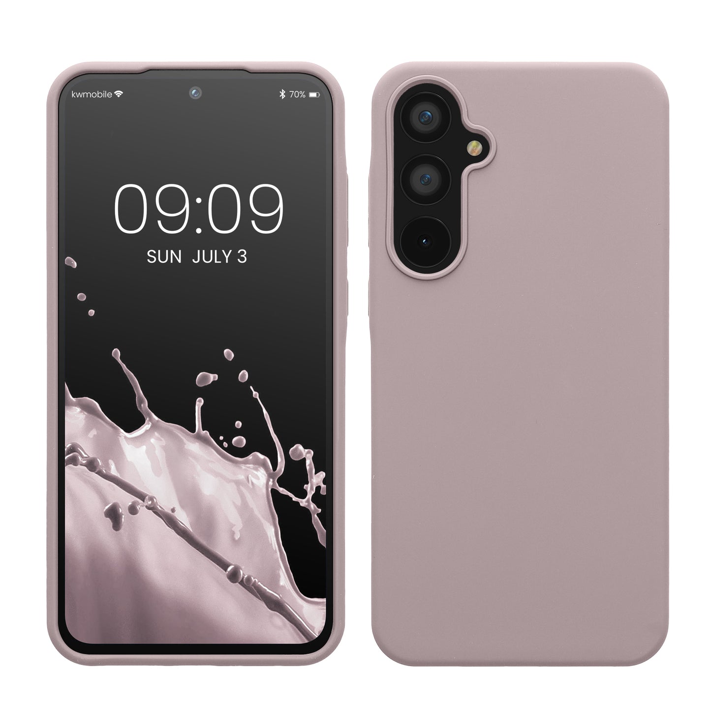 kwmobile Hülle kompatibel mit Samsung Galaxy A55 5G Hülle - Silikon Handy Case - Handyhülle weiche Oberfläche - kabelloses Laden - Purple Cloud Purple Cloud  