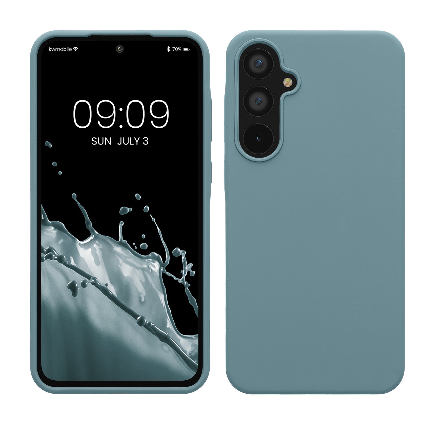 kwmobile Hülle kompatibel mit Samsung Galaxy A55 5G Hülle - Silikon Handy Case - Handyhülle weiche Oberfläche - kabelloses Laden - Antique Stone Antique Stone  