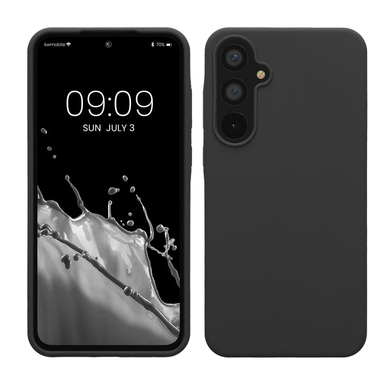 kwmobile Hülle kompatibel mit Samsung Galaxy A55 5G Hülle - Silikon Handy Case - Handyhülle weiche Oberfläche - kabelloses Laden - Dunkelgrau Dunkelgrau  