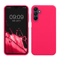 kwmobile Hülle kompatibel mit Samsung Galaxy A15 5G Hülle - Silikon Handy Case - Handyhülle weiche Oberfläche - kabelloses Laden - Neon Pink Neon Pink  