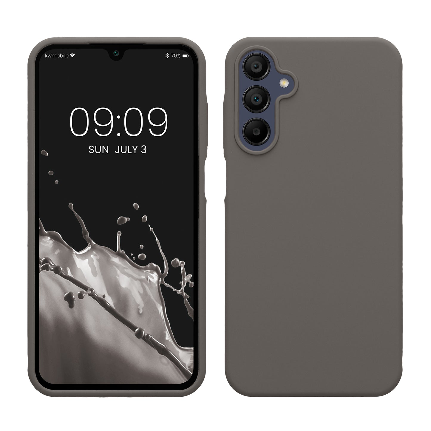 kwmobile Hülle kompatibel mit Samsung Galaxy A15 5G Hülle - Silikon Handy Case - Handyhülle weiche Oberfläche - kabelloses Laden - Stone Dust Stone Dust  