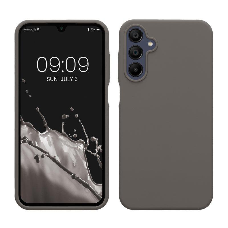 kwmobile Hülle kompatibel mit Samsung Galaxy A15 5G Hülle - Silikon Handy Case - Handyhülle weiche Oberfläche - kabelloses Laden - Stone Dust Stone Dust  