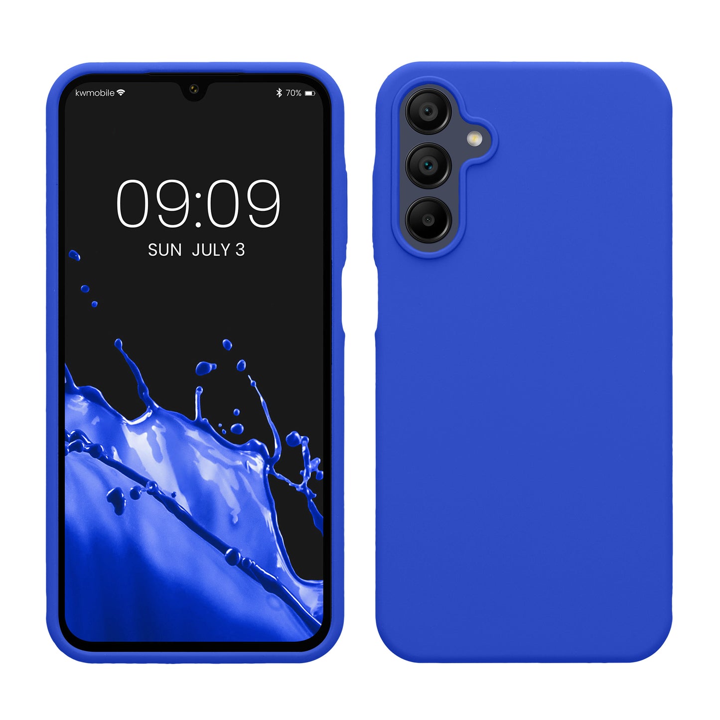 kwmobile Hülle kompatibel mit Samsung Galaxy A15 5G Hülle - Silikon Handy Case - Handyhülle weiche Oberfläche - kabelloses Laden - Baltik Blau Baltik Blau  