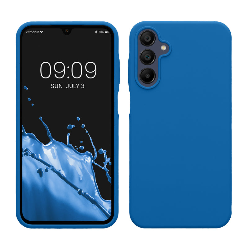kwmobile Hülle kompatibel mit Samsung Galaxy A15 5G Hülle - Silikon Handy Case - Handyhülle weiche Oberfläche - kabelloses Laden - Blue Reef Blue Reef  