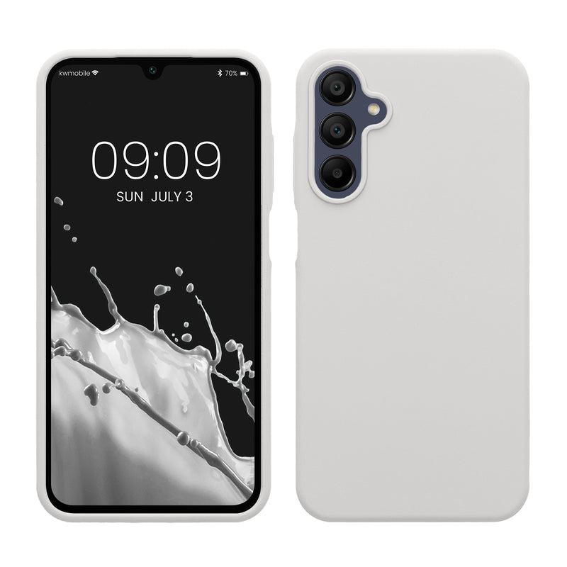 kwmobile Hülle kompatibel mit Samsung Galaxy A15 5G Hülle - Silikon Handy Case - Handyhülle weiche Oberfläche - kabelloses Laden - Weiß matt Weiß matt  