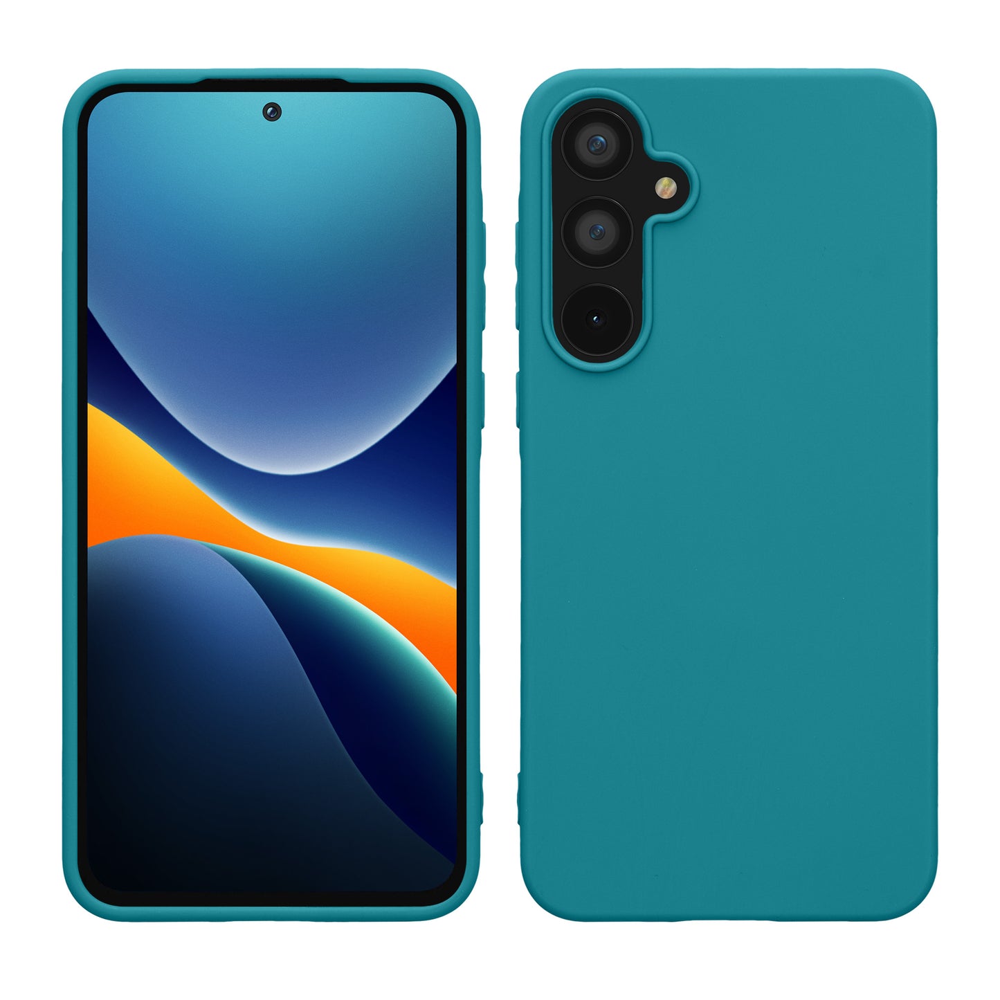 kwmobile Hülle kompatibel mit Samsung Galaxy A55 5G Hülle - weiches TPU Silikon Case - Cover geeignet für kabelloses Laden - Petrol matt Petrol matt  